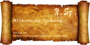 Nitkovszky Szabina névjegykártya