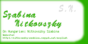 szabina nitkovszky business card